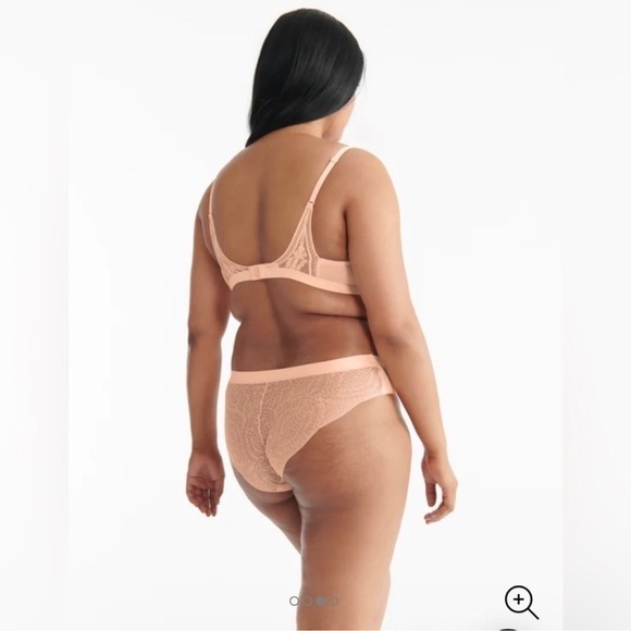 Knix Lace Deep Vneck Bralette Size XXL Honey Peach NWT - Picture 2 of 9